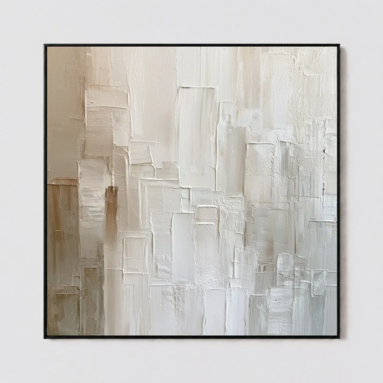 S074 | White Interval – Textured Abstract Wall Art